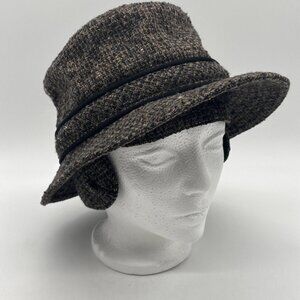Tilley Winter Hat Tilley Endurables Wool Size 7 1/2 Tweed Brown Ear Flaps